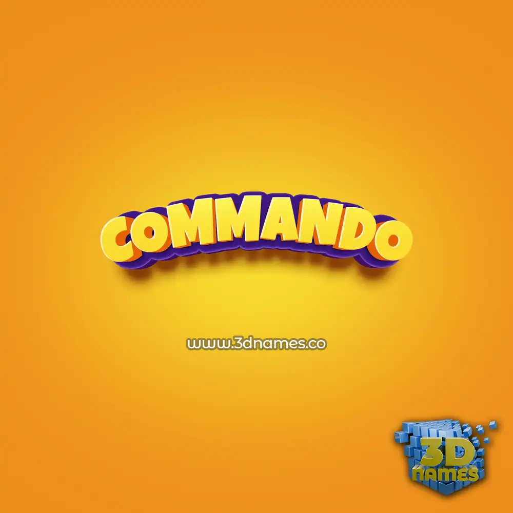 commando in Orange Toon style - 3D name wallpaper