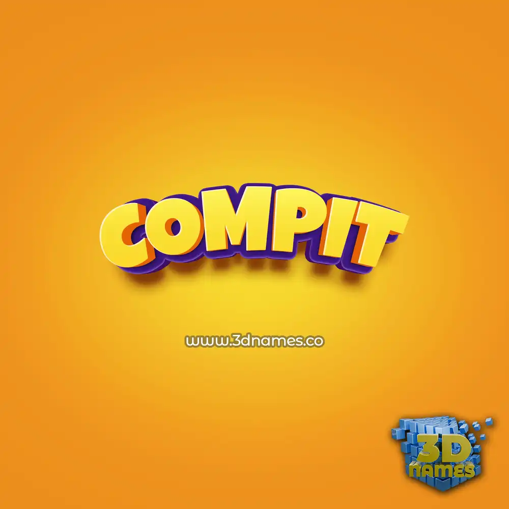 compit in Orange Toon style - 3D name wallpaper