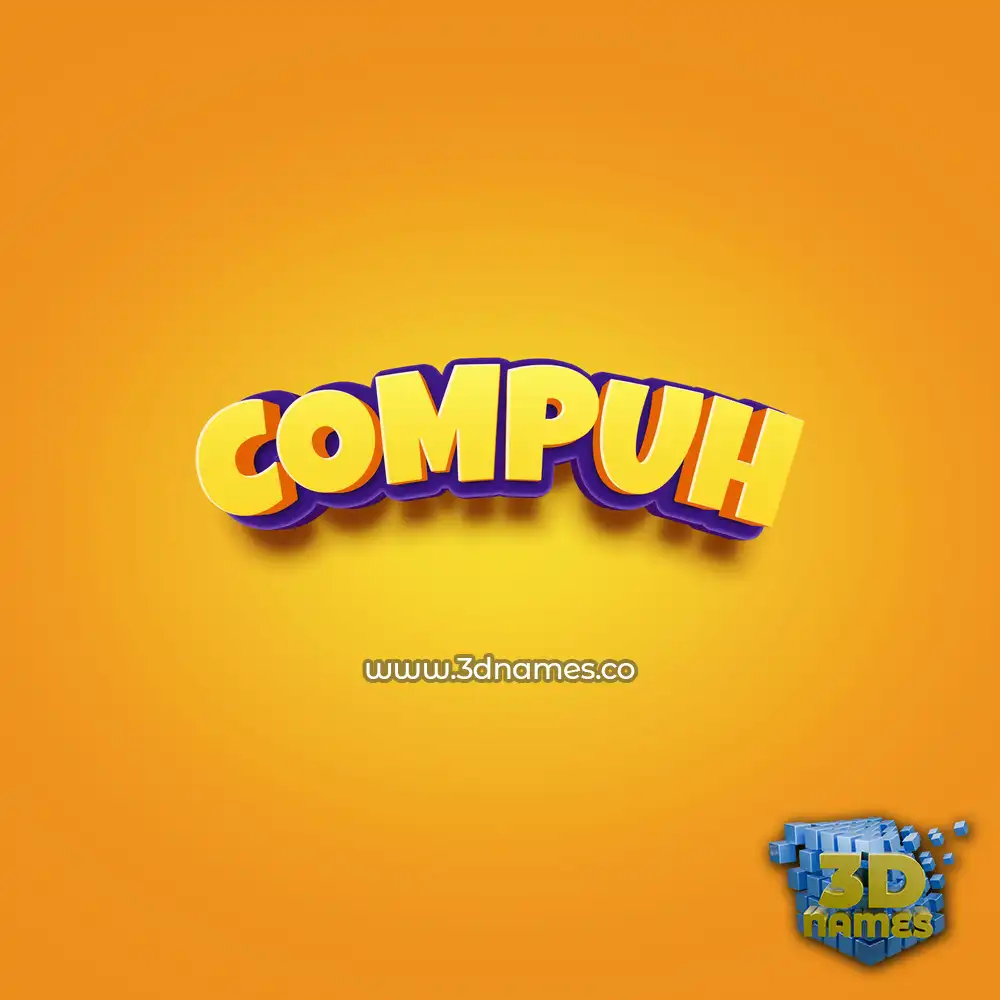 compuh in Orange Toon style - 3D name wallpaper
