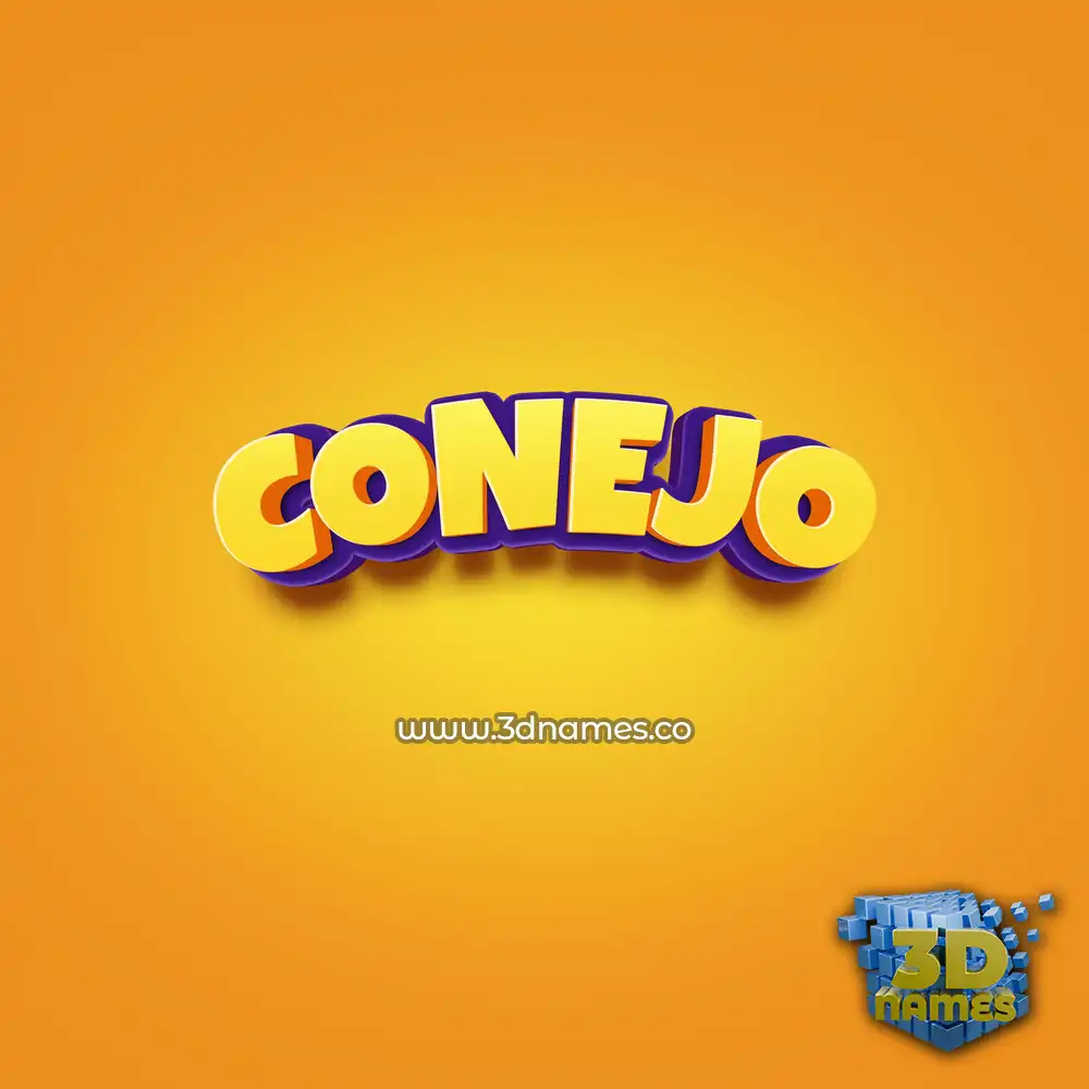 conejo in Orange Toon style - 3D name wallpaper