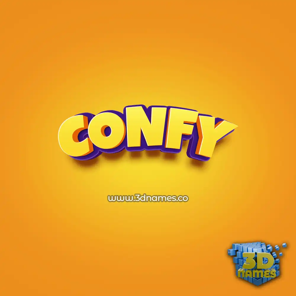 confy in Orange Toon style - 3D name wallpaper