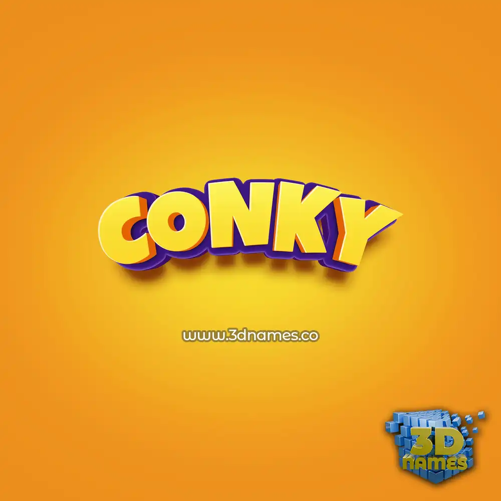 conky in Orange Toon style - 3D name wallpaper