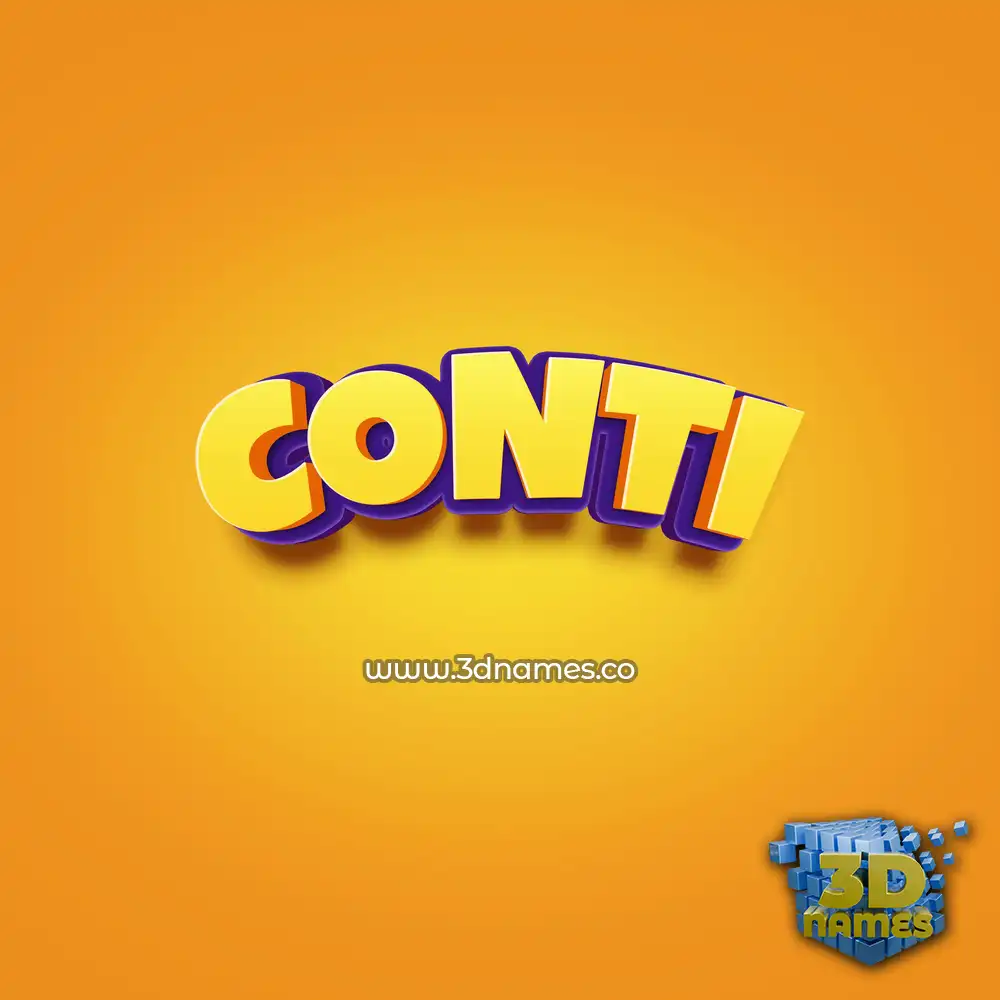 conti in Orange Toon style - 3D name wallpaper