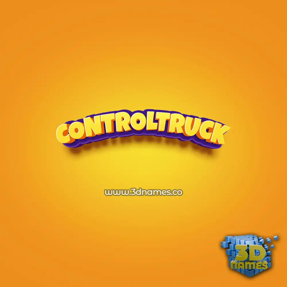 controltruck in Orange Toon style - 3D name wallpaper