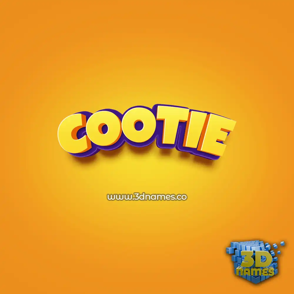 cootie in Orange Toon style - 3D name wallpaper