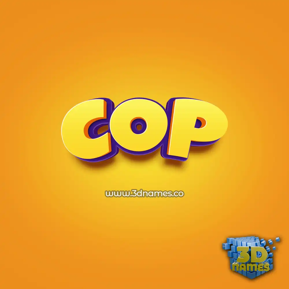 cop in Orange Toon style - 3D name wallpaper