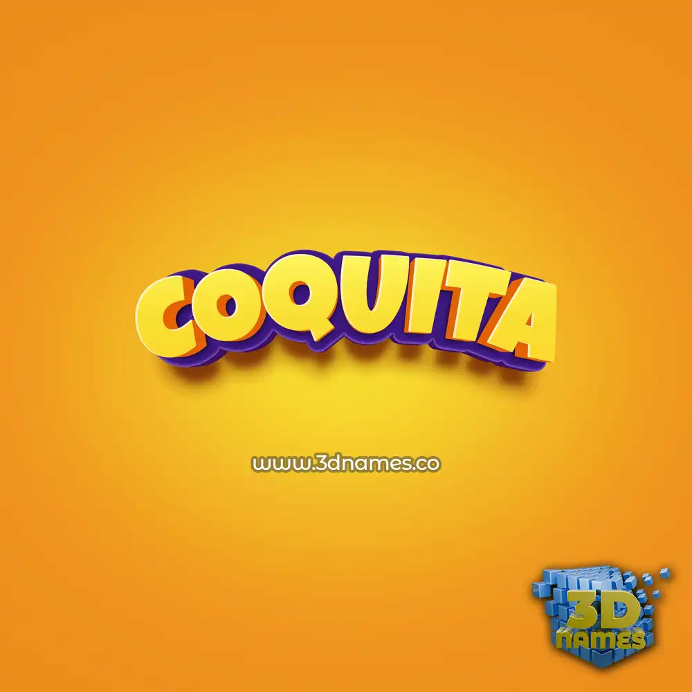 coquita in Orange Toon style - 3D name wallpaper