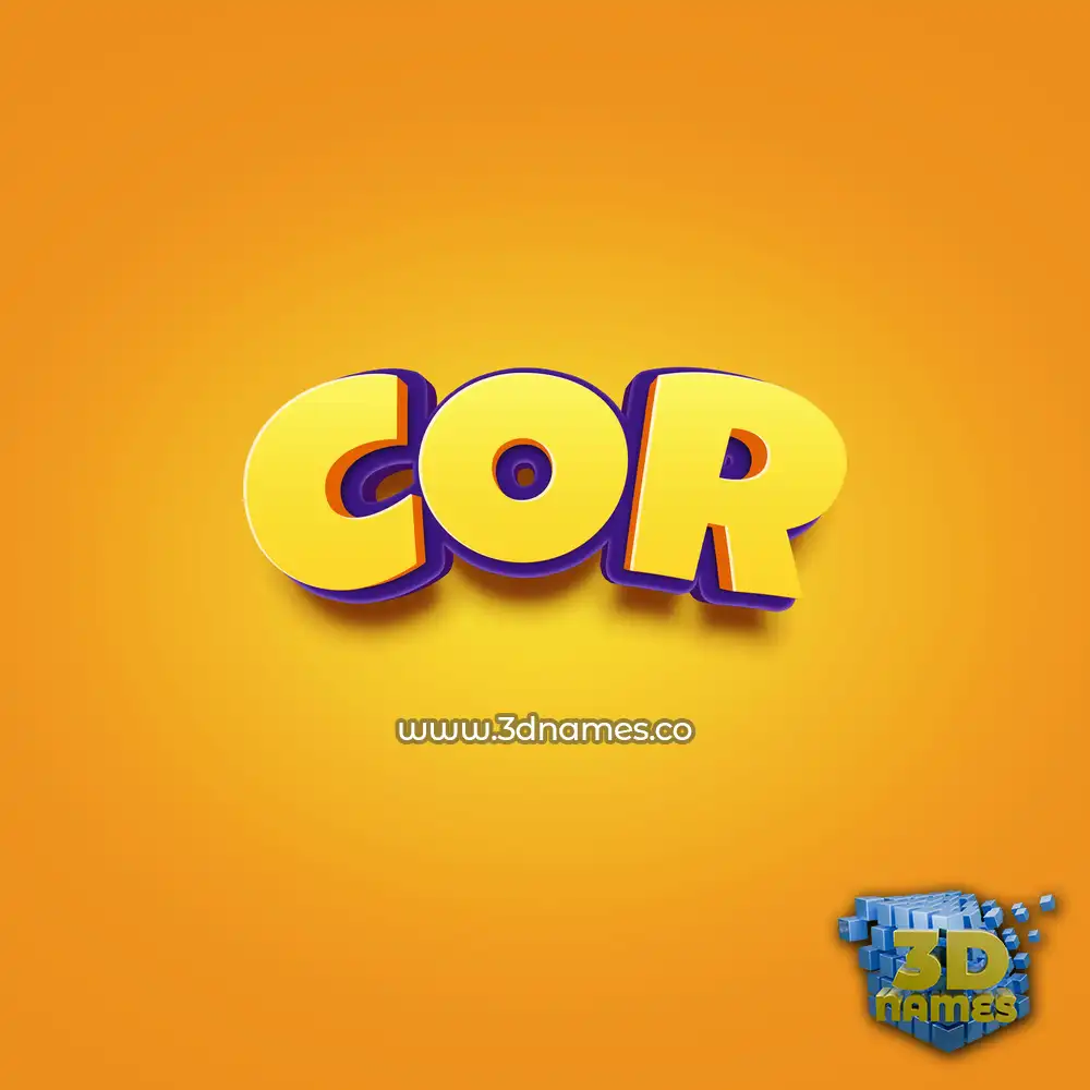 cor in Orange Toon style - 3D name wallpaper