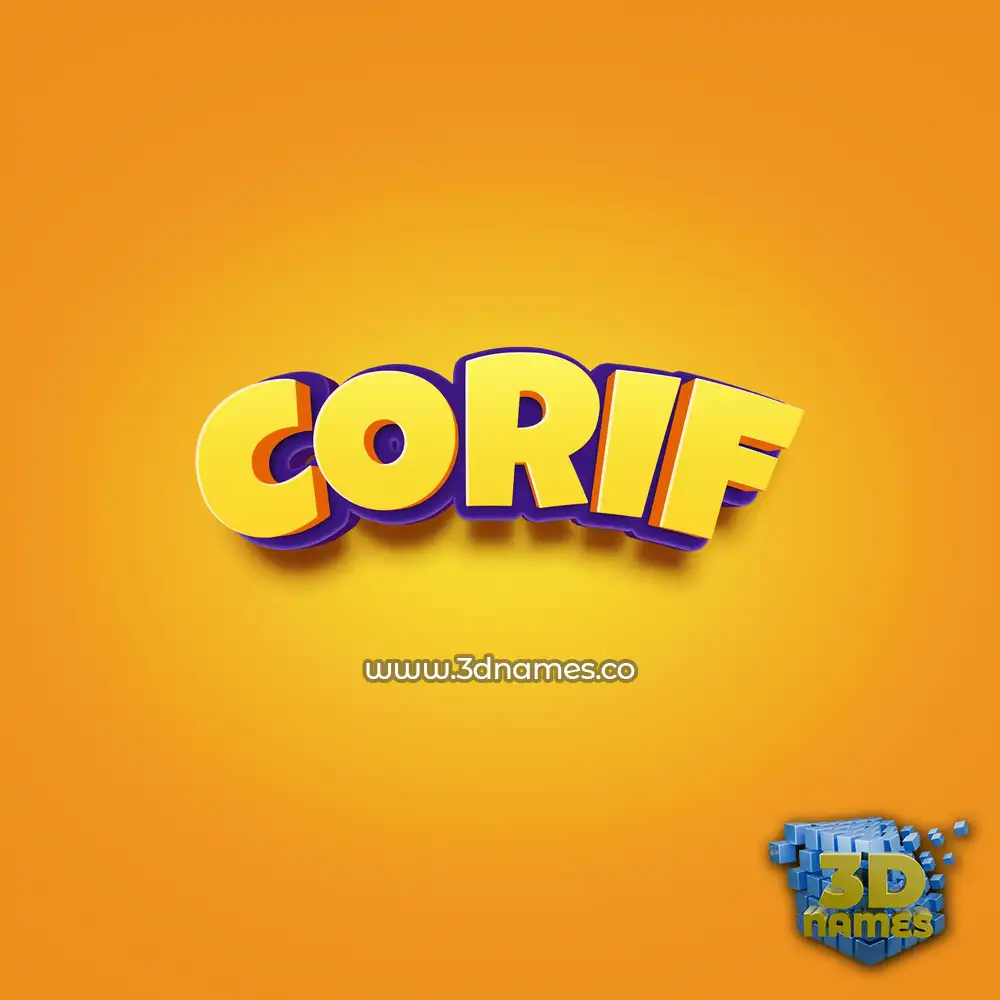 corif in Orange Toon style - 3D name wallpaper