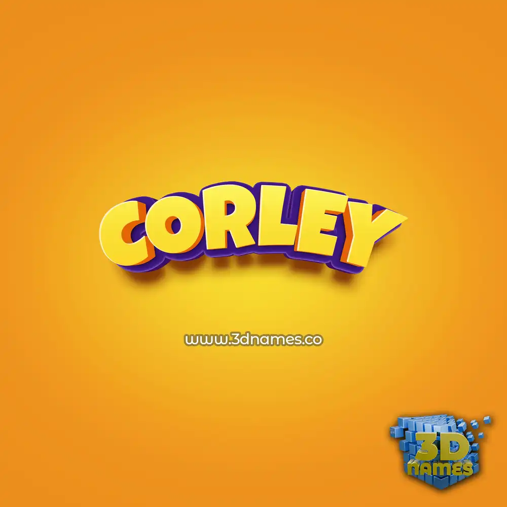 corley in Orange Toon style - 3D name wallpaper