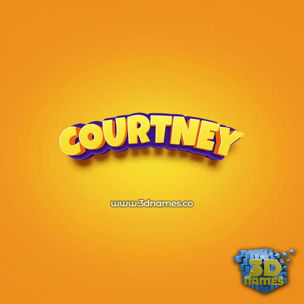 courtney in Orange Toon style - 3D name wallpaper