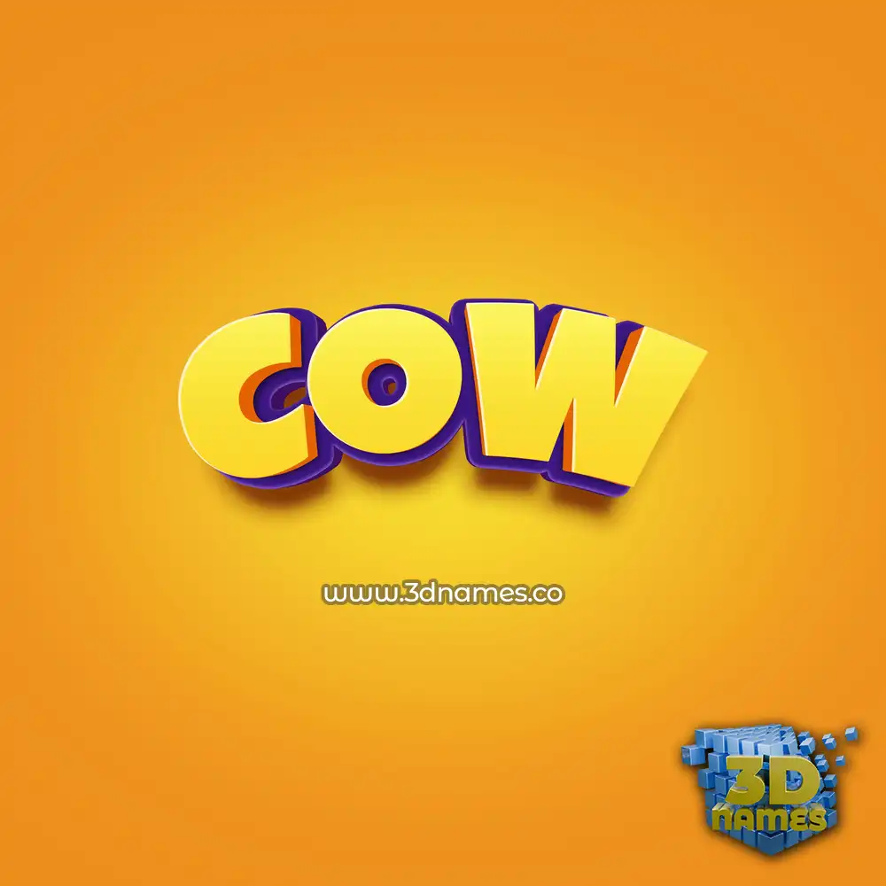 cow in Orange Toon style - 3D name wallpaper