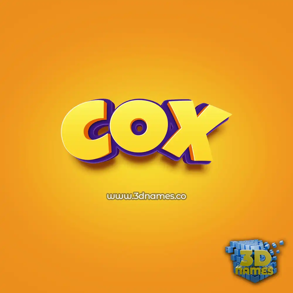 cox in Orange Toon style - 3D name wallpaper