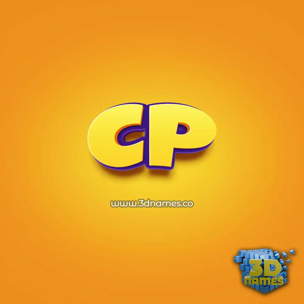 cp in Orange Toon style - 3D name wallpaper