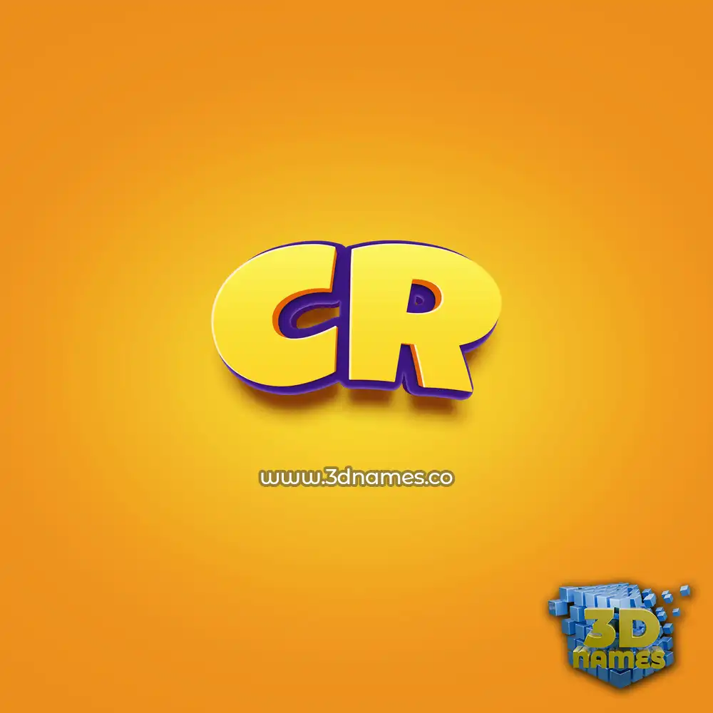 cr in Orange Toon style - 3D name wallpaper