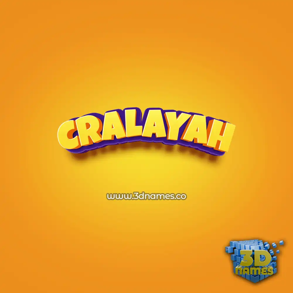cralayah in Orange Toon style - 3D name wallpaper