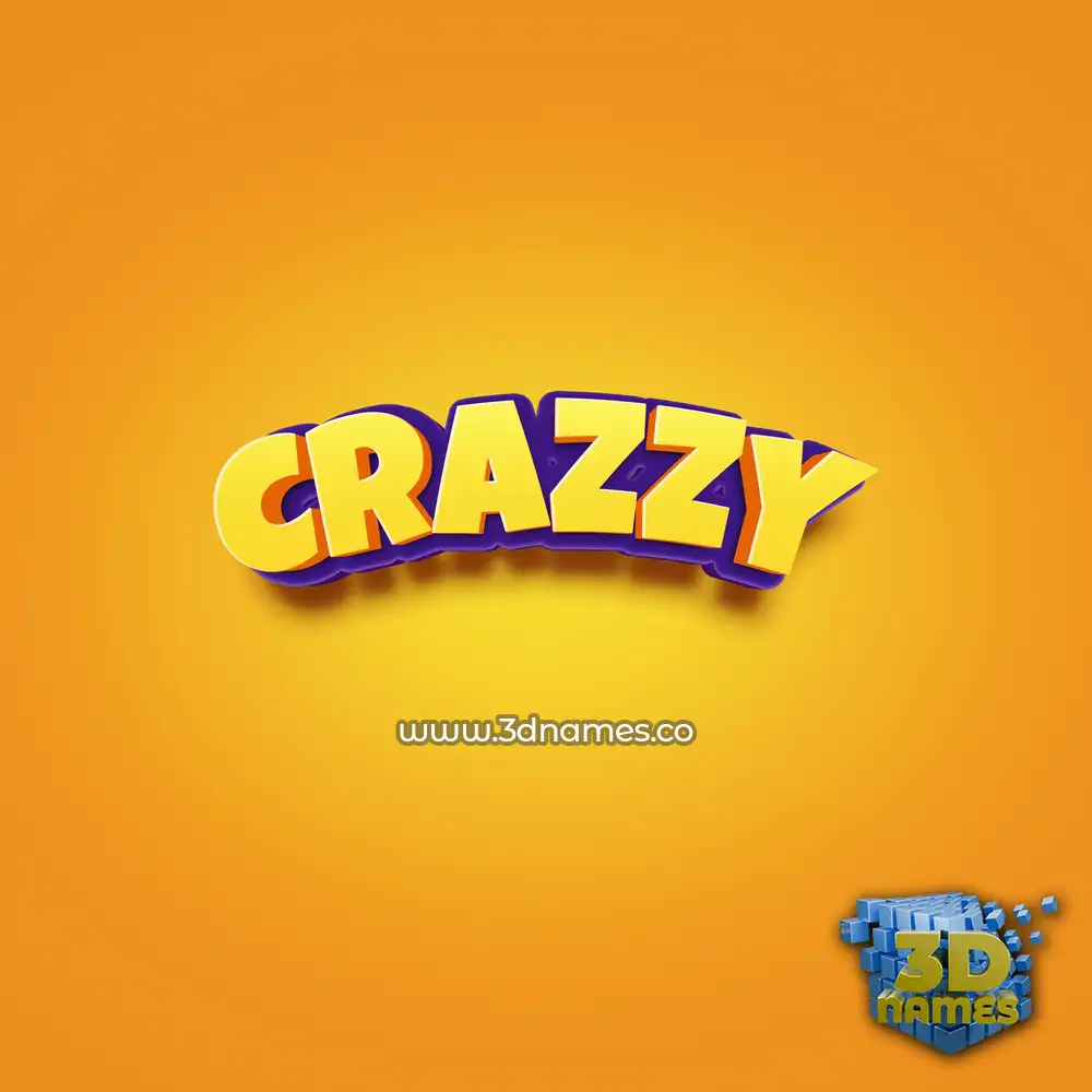 crazzy in Orange Toon style - 3D name wallpaper