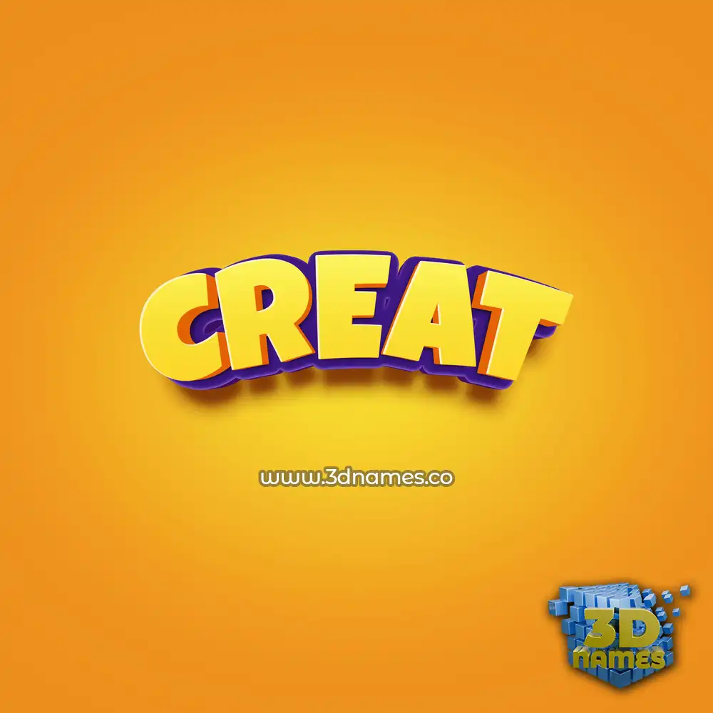 creat in Orange Toon style - 3D name wallpaper