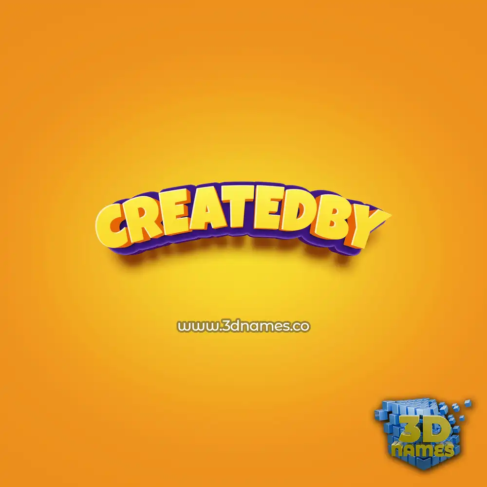 createdby in Orange Toon style - 3D name wallpaper