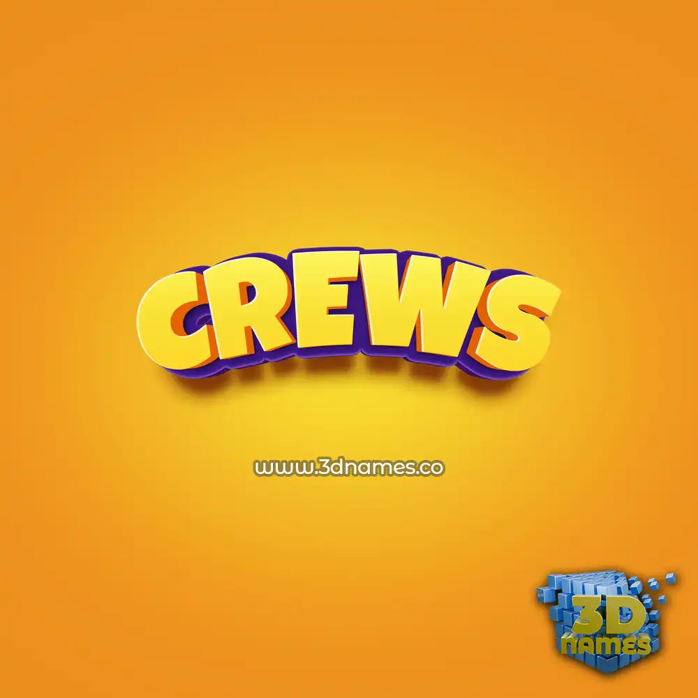 crews in Orange Toon style - 3D name wallpaper