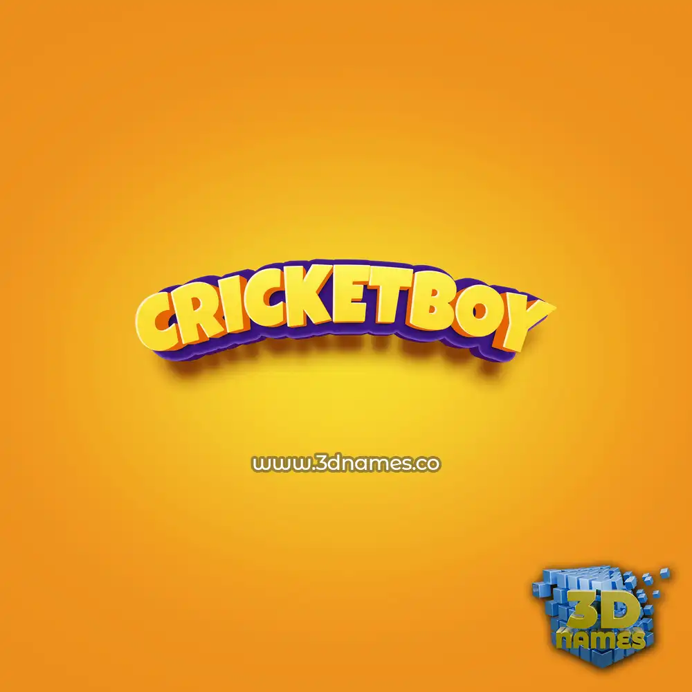 cricketboy in Orange Toon style - 3D name wallpaper