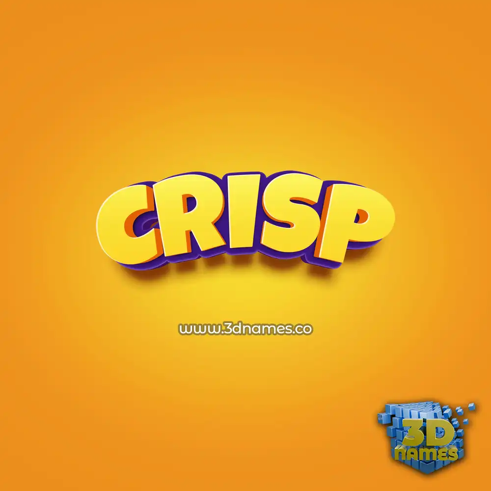 crisp in Orange Toon style - 3D name wallpaper