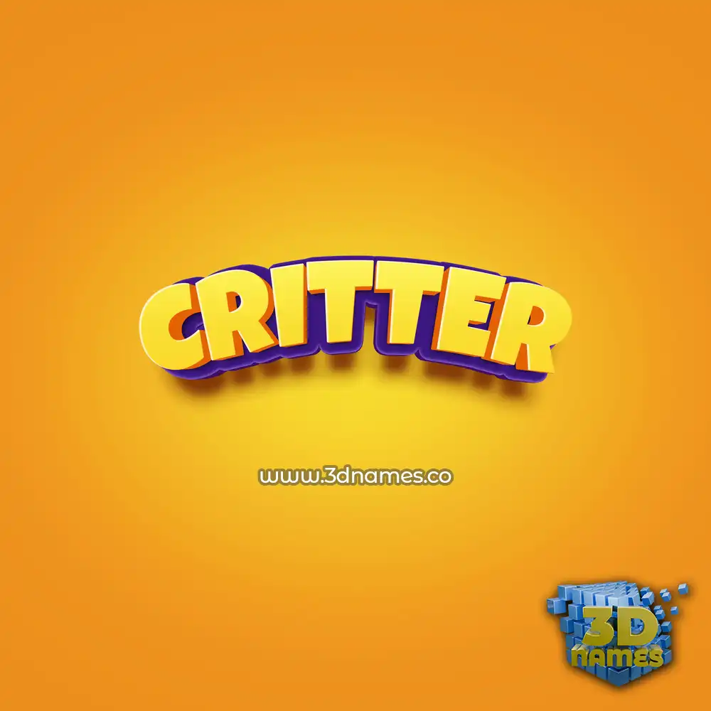critter in Orange Toon style - 3D name wallpaper