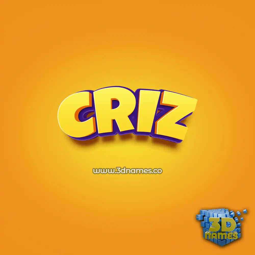 criz in Orange Toon style - 3D name wallpaper