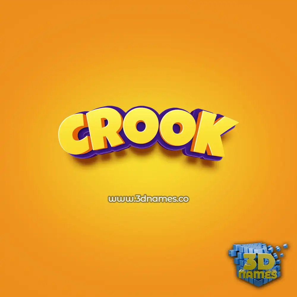 crook in Orange Toon style - 3D name wallpaper