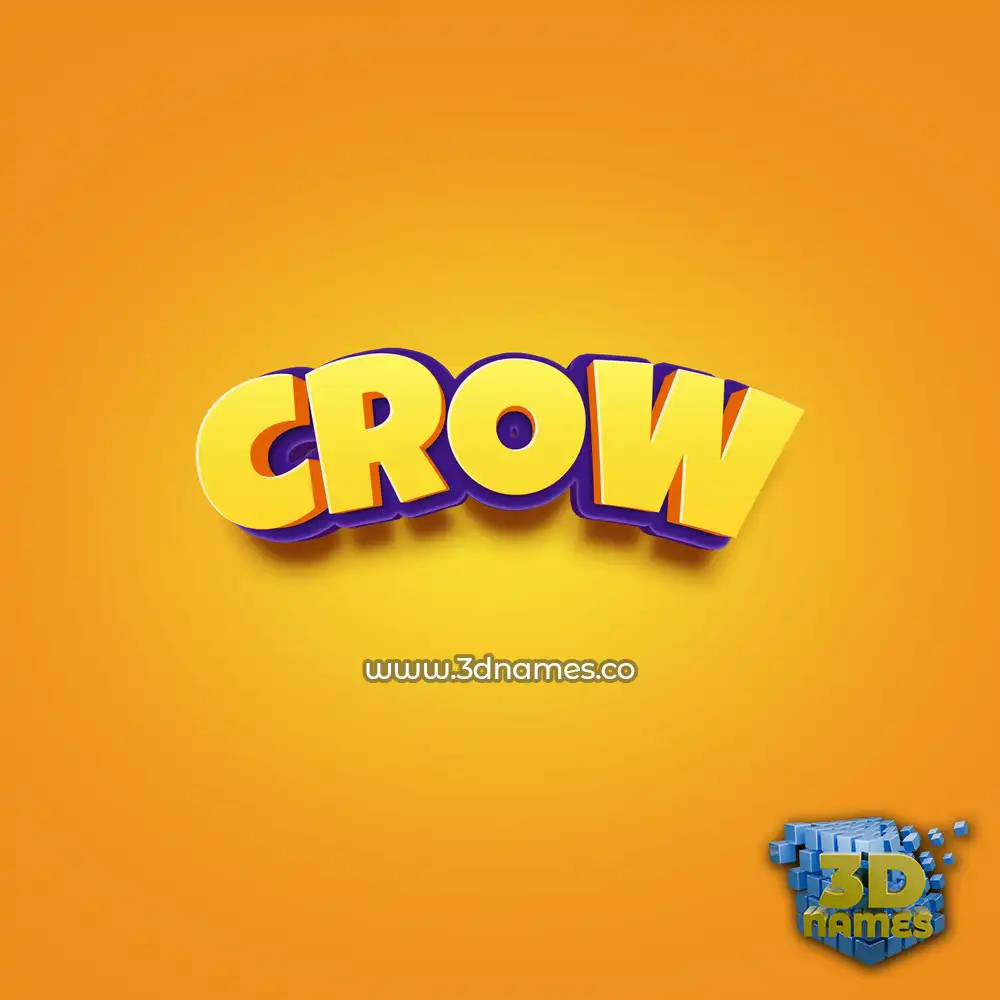 crow in Orange Toon style - 3D name wallpaper