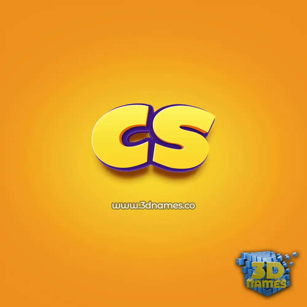cs in Orange Toon style - 3D name wallpaper
