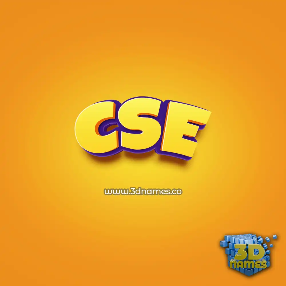 cse in Orange Toon style - 3D name wallpaper