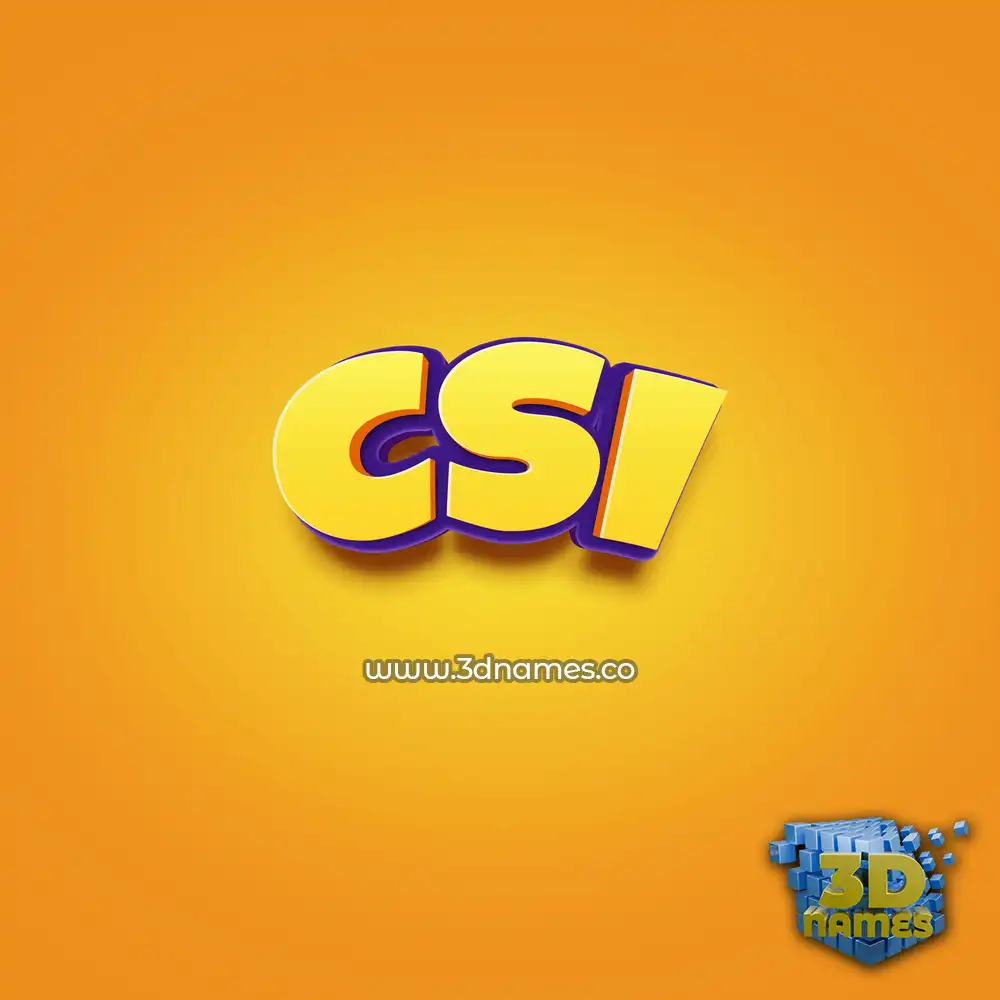 csi in Orange Toon style - 3D name wallpaper