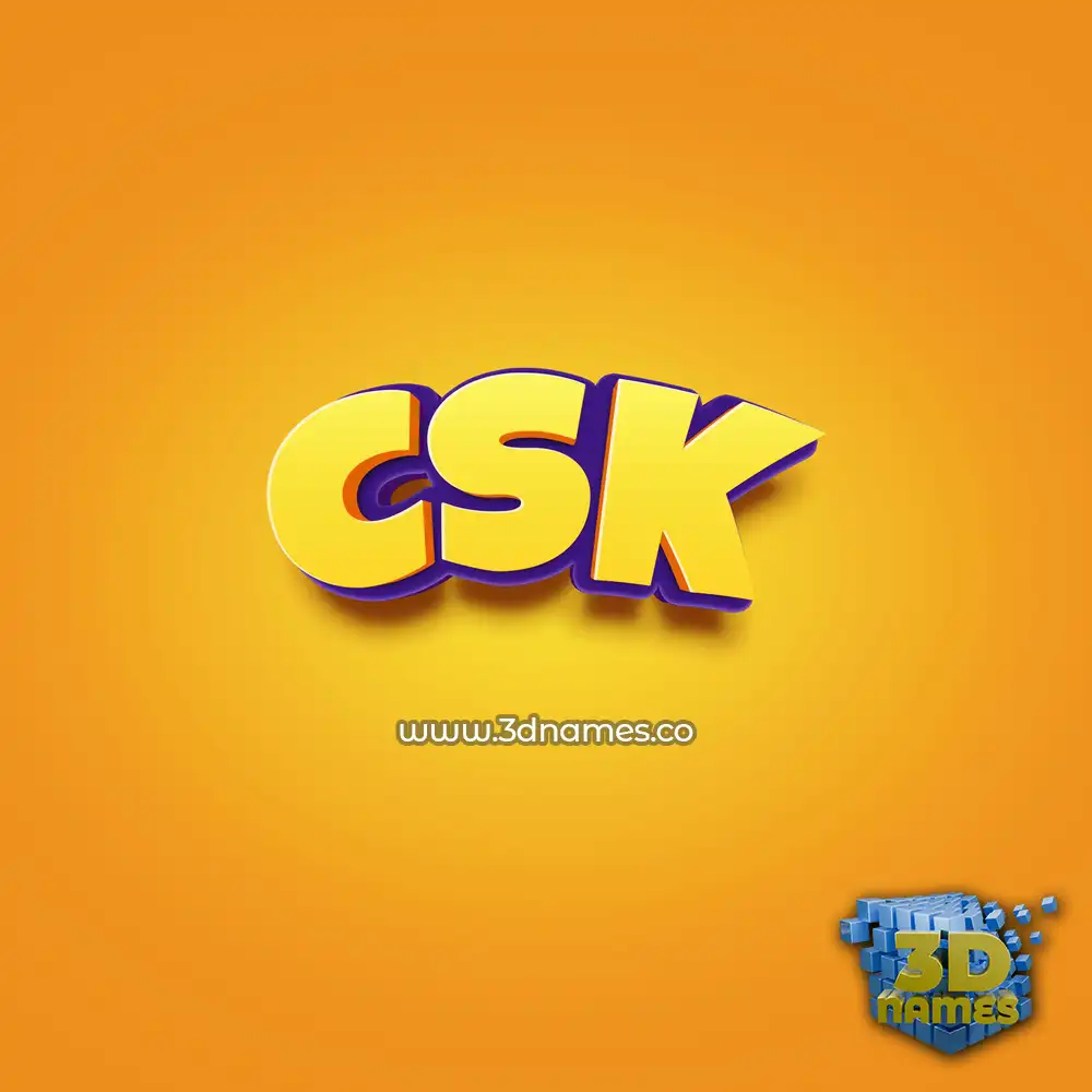 csk in Orange Toon style - 3D name wallpaper
