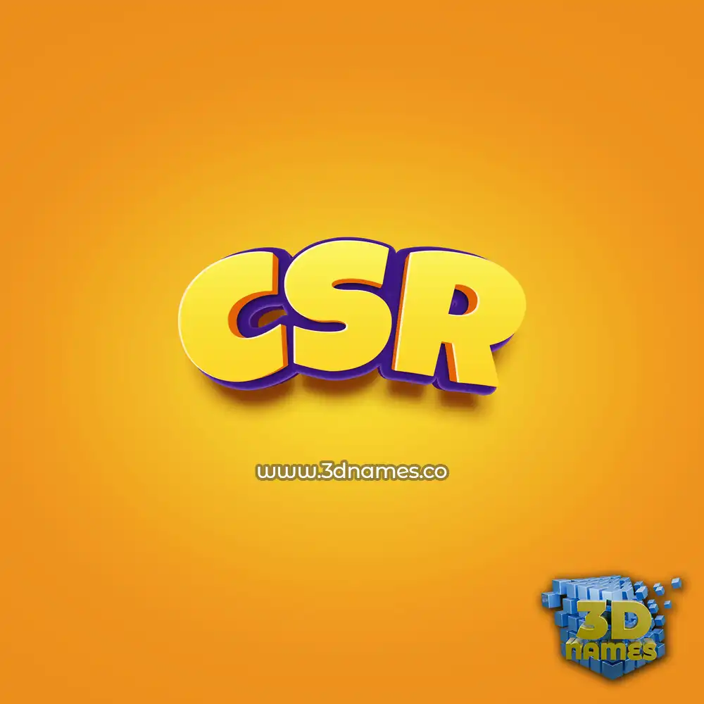 csr in Orange Toon style - 3D name wallpaper