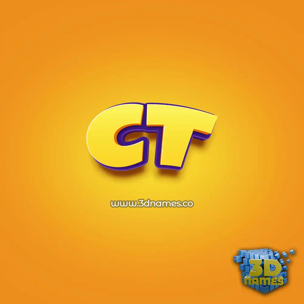 ct in Orange Toon style - 3D name wallpaper