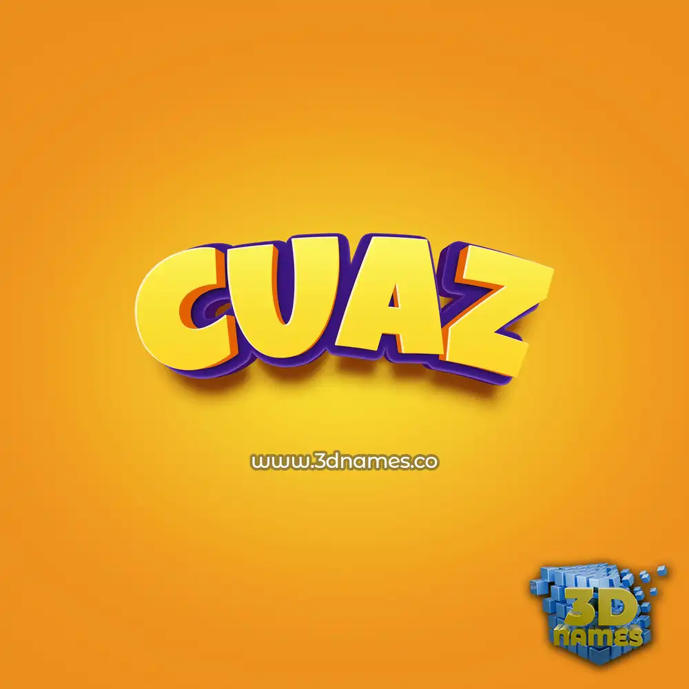 cuaz in Orange Toon style - 3D name wallpaper