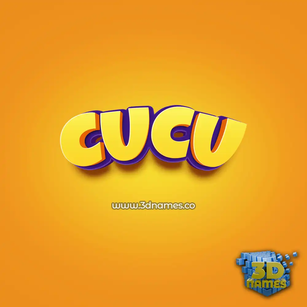 cucu in Orange Toon style - 3D name wallpaper