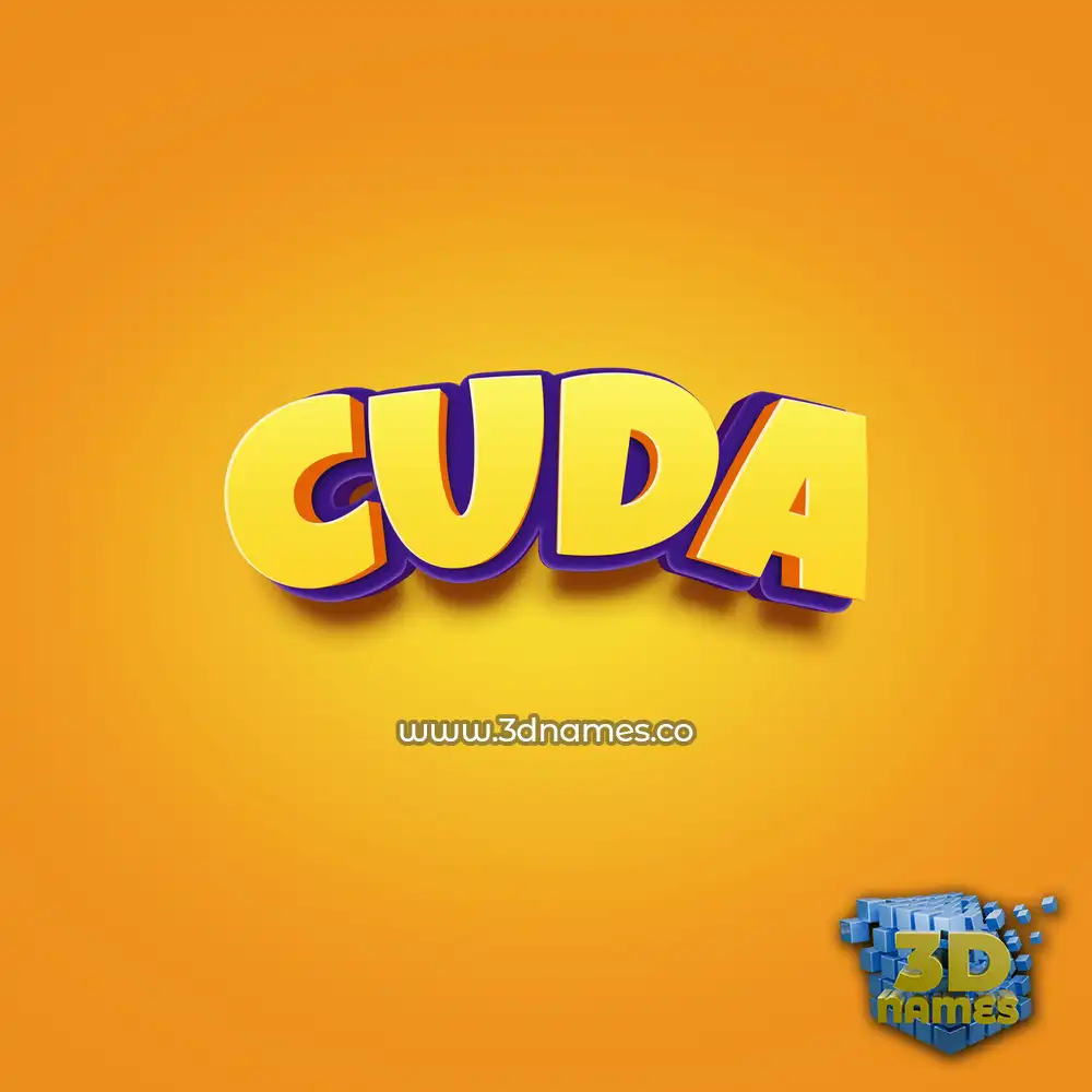 cuda in Orange Toon style - 3D name wallpaper
