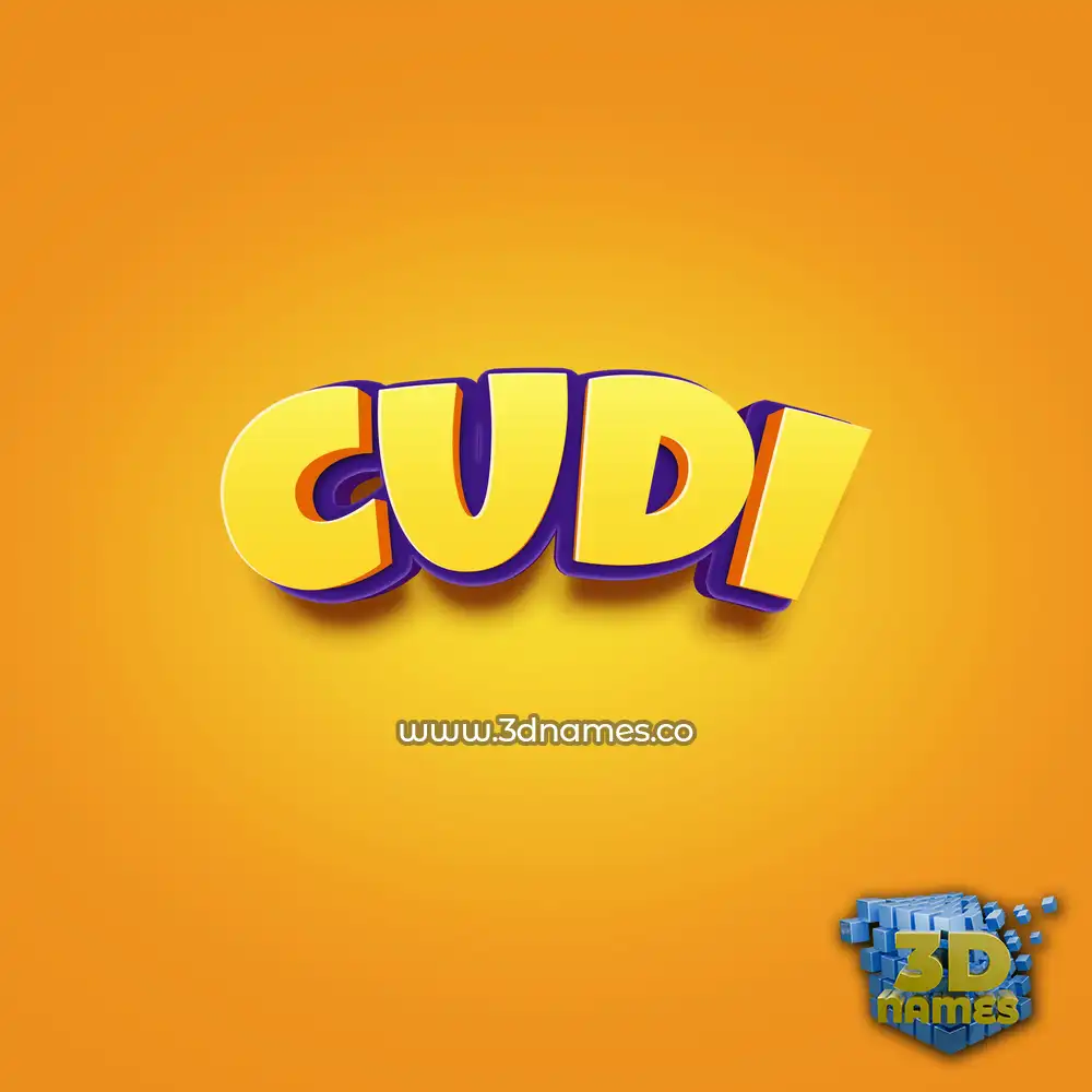 cudi in Orange Toon style - 3D name wallpaper