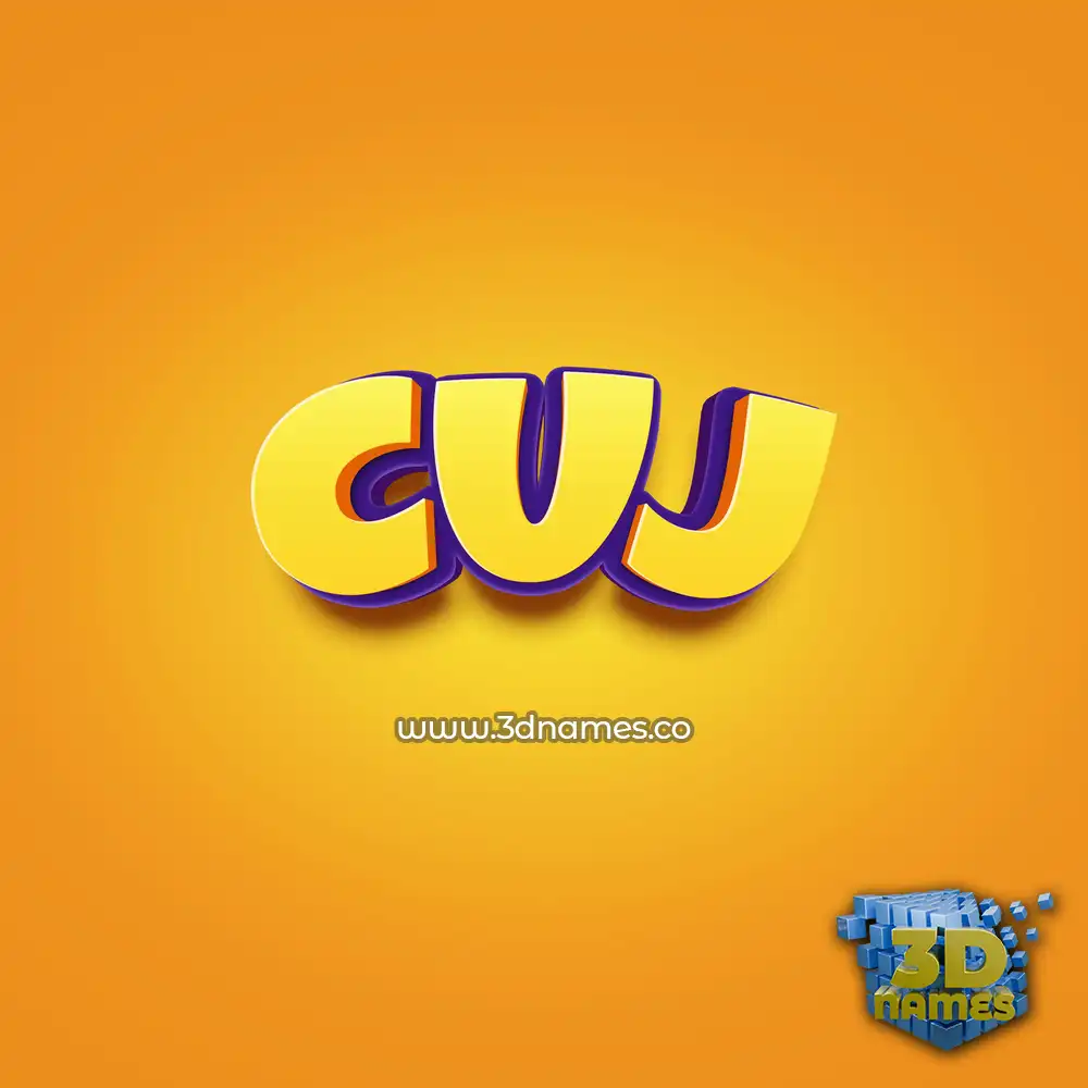 cuj in Orange Toon style - 3D name wallpaper