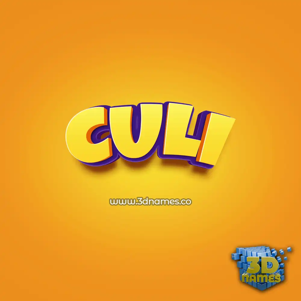culi in Orange Toon style - 3D name wallpaper