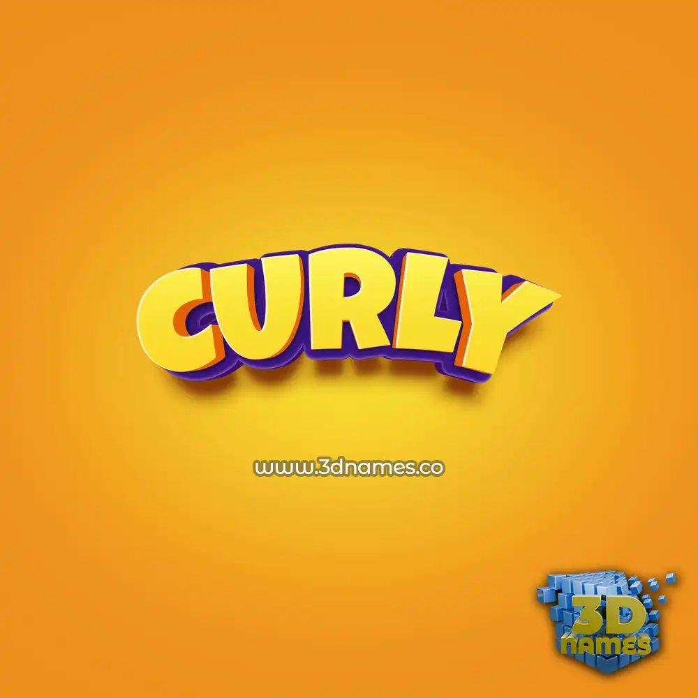 curly in Orange Toon style - 3D name wallpaper