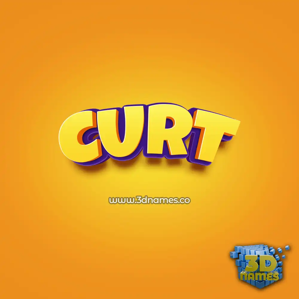 curt in Orange Toon style - 3D name wallpaper