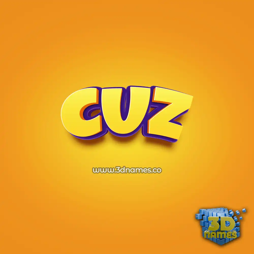 cuz in Orange Toon style - 3D name wallpaper