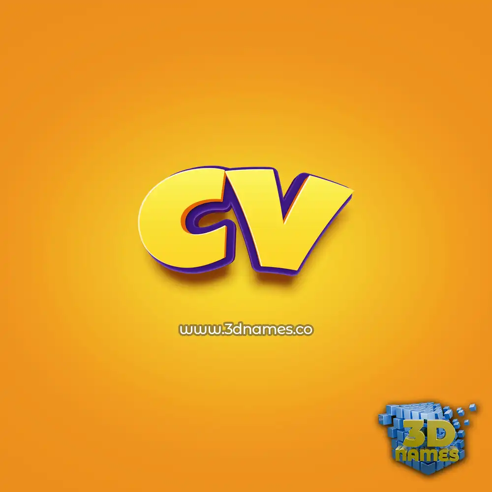 cv in Orange Toon style - 3D name wallpaper