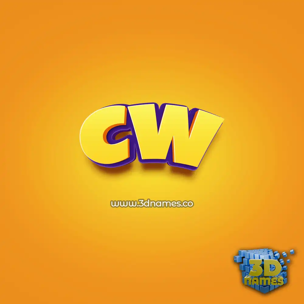 cw in Orange Toon style - 3D name wallpaper