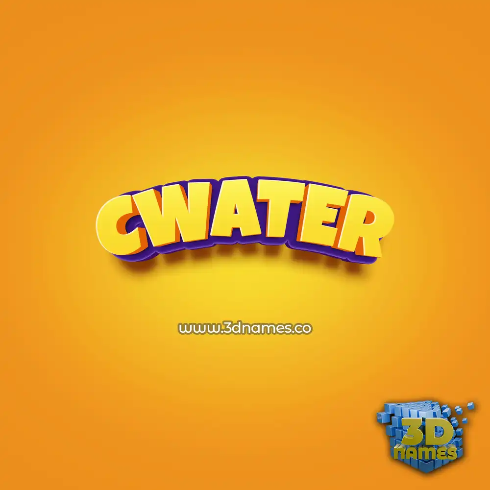 cwater in Orange Toon style - 3D name wallpaper