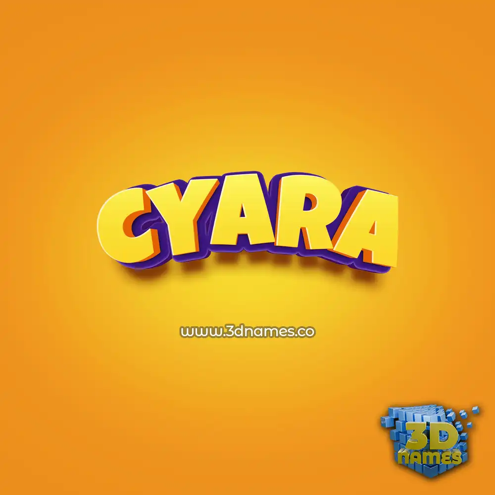 cyara in Orange Toon style - 3D name wallpaper