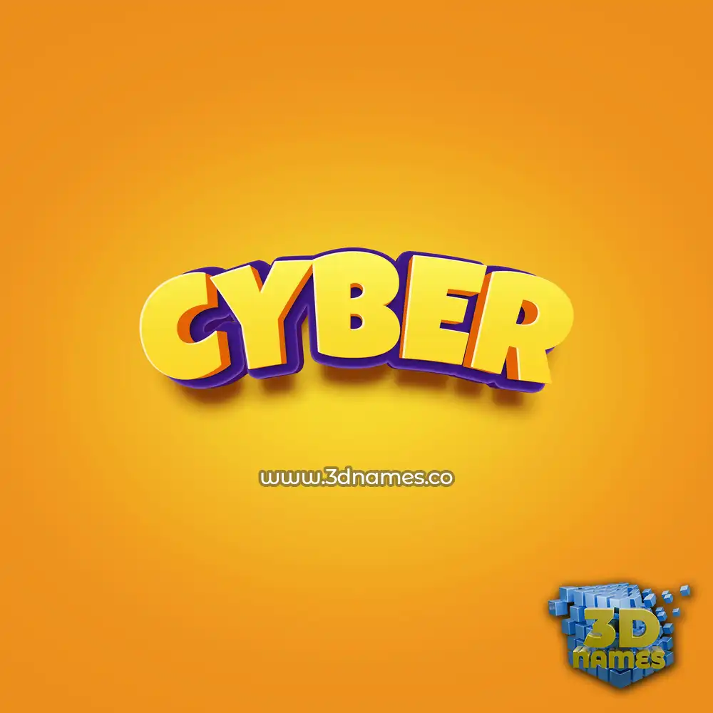 cyber in Orange Toon style - 3D name wallpaper